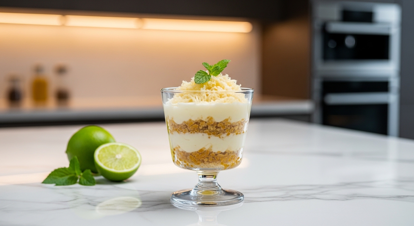 Gelatina en vaso de mango con chile y crema